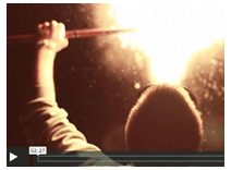 still from Danny Cook's short film "Incendium," which uses the music of Blear Moon found via the FMA