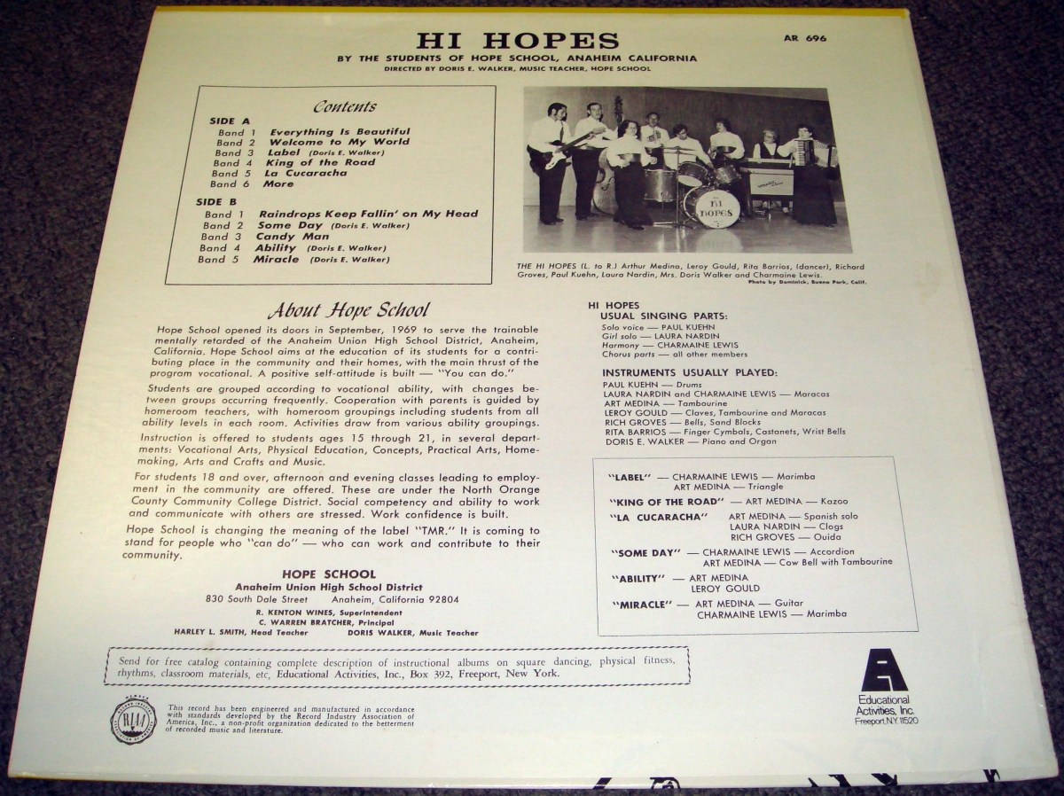 365 Days #69 - 3 Albums by The Hi Hopes (mp3s) - WFMU's Beware of the Blog